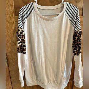 Long Sleeve Top with cheetah print